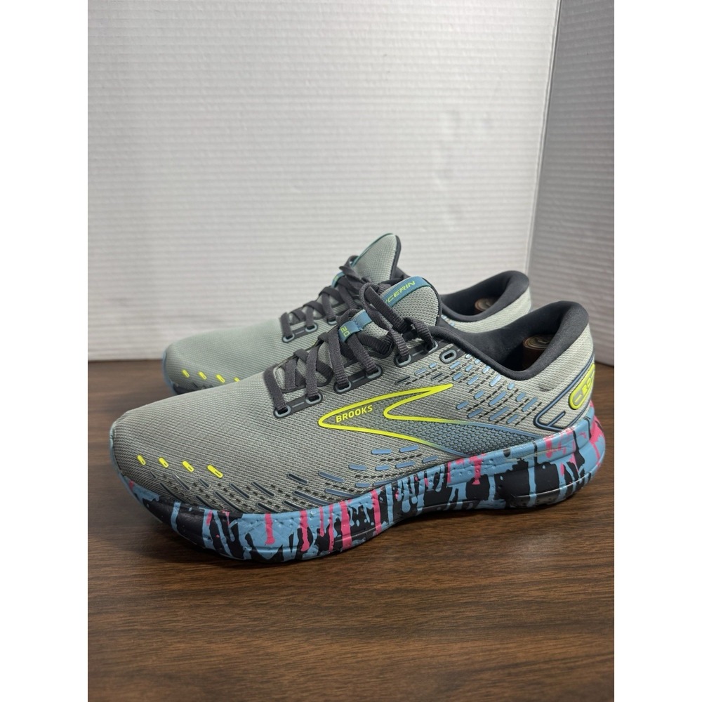 Brooks Glycerin 20 Running Shoes Women's Size 11.5 Grey Blue Pink Paint Drip